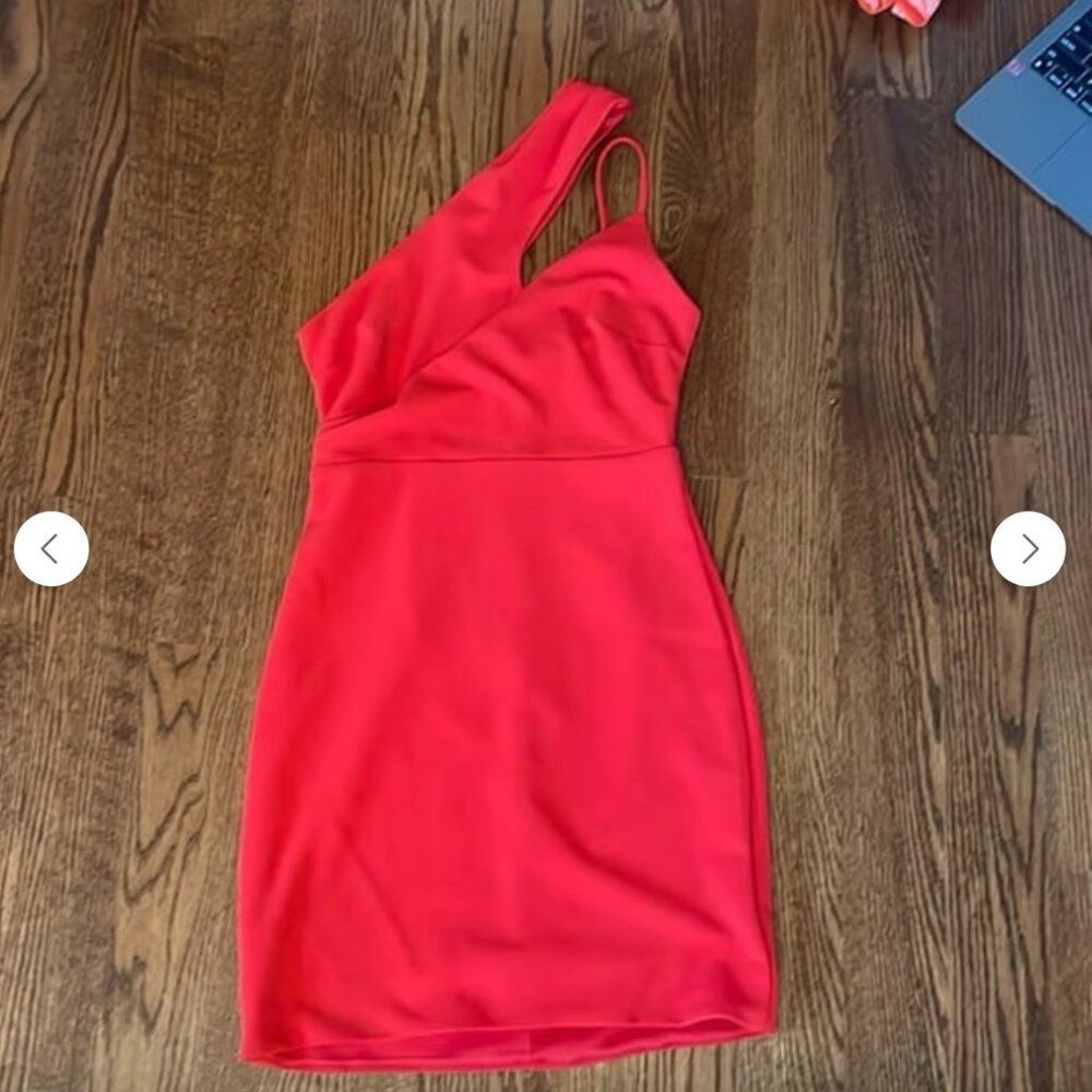 Lena Red Asymmetrical One Shoulder Mini Dress Size Small Homecoming Formal